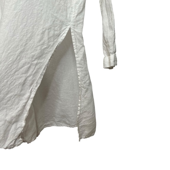 Eileen Fisher 100% Organic Linen High Slit Button Down Tunic Top Extra Small - Picture 8 of 11